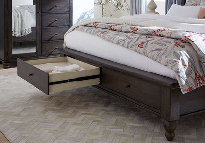 Emery Park - Cambridge King Storage Panel Bed in Cracked Pepper Finish veiw 2