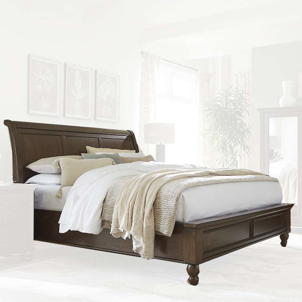 Emery Park - Cambridge Queen Non Storage Sleigh Bed in Classic Cherry Finish veiw 1