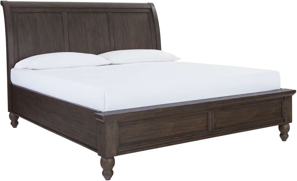 Emery Park - Cambridge Queen Non Storage Sleigh Bed in Cracked Pepper Finish veiw 1