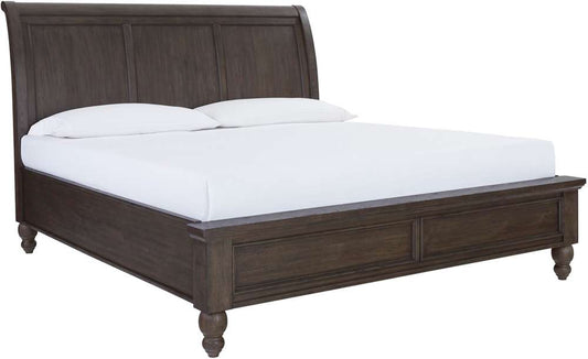 Emery Park - Cambridge Queen Non Storage Sleigh Bed in Cracked Pepper Finish veiw 1