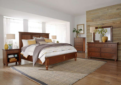 Emery Park - Cambridge Queen Panel Bed in Brown Cherry Finish veiw 3
