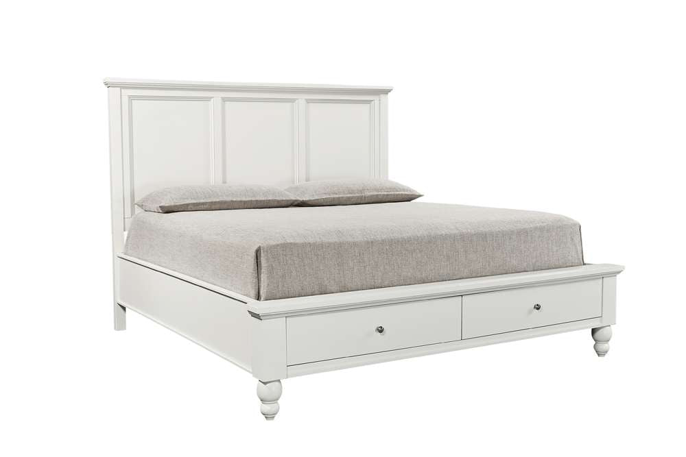 Emery Park - Cambridge Queen Panel Storage Bed in White Finish veiw 1