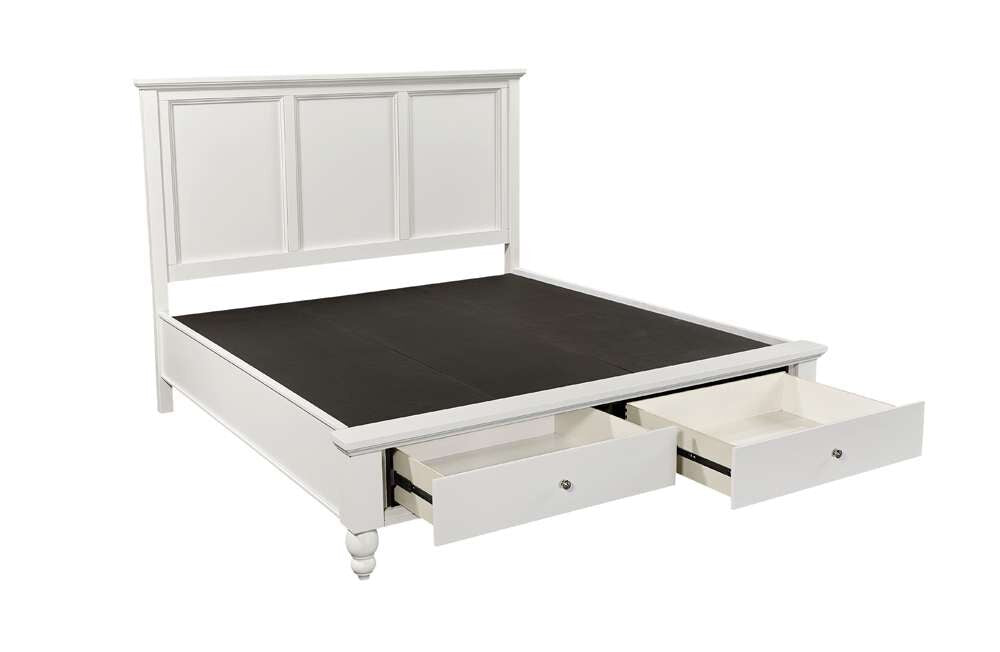 Emery Park - Cambridge Queen Panel Storage Bed in White Finish veiw 2