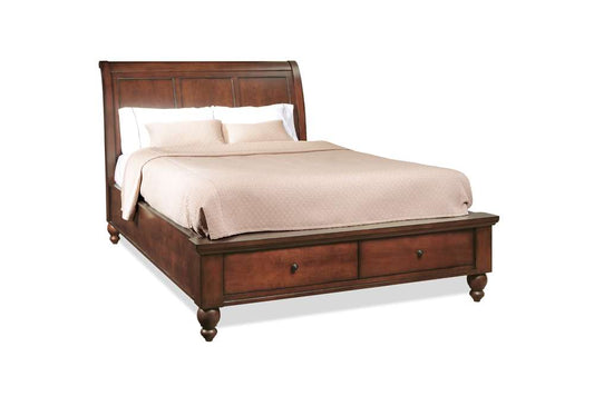 Emery Park - Cambridge Queen Sleigh Storage Bed in Brown Cherry Finish veiw 1