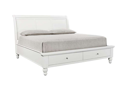 Emery Park - Cambridge Queen Sleigh Storage Bed in White Finish veiw 1
