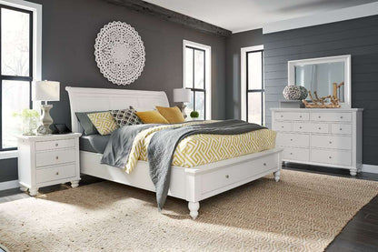 Emery Park - Cambridge Queen Sleigh Storage Bed in White Finish veiw 4