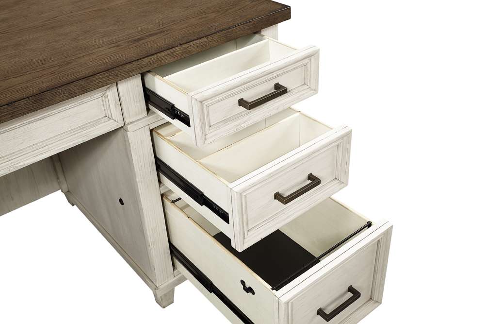 Emery Park - Caraway 66in Executive Desk in Aged Ivory Finish - I248-303-1 veiw 5