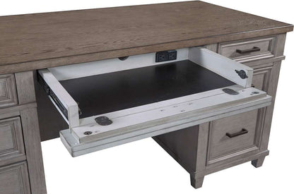 Emery Park - Caraway 66in Executive Desk in Aged Slate Finish - I248-303-SLT-1 veiw 2