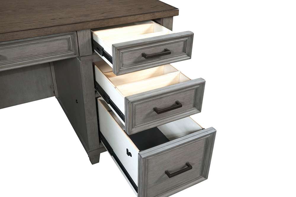 Emery Park - Caraway 66in Executive Desk in Aged Slate Finish - I248-303-SLT-1 veiw 3