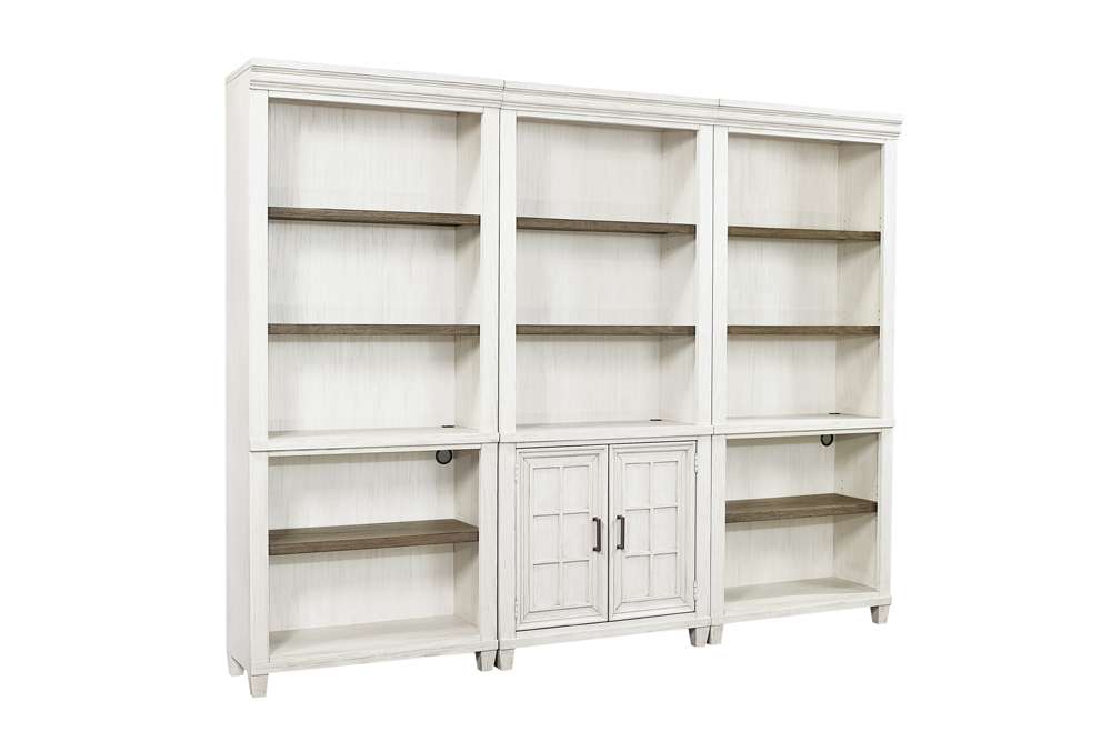 Emery Park - Caraway Bookcase Wall in Aged Ivory Finish view 1