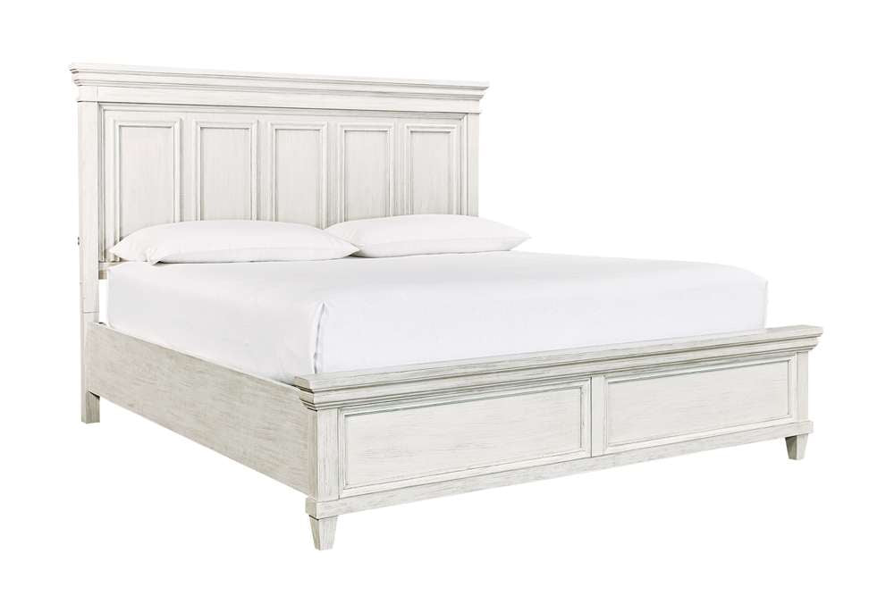 Emery Park - Caraway Cal King Panel Bed in Aged Ivory Finish veiw 1