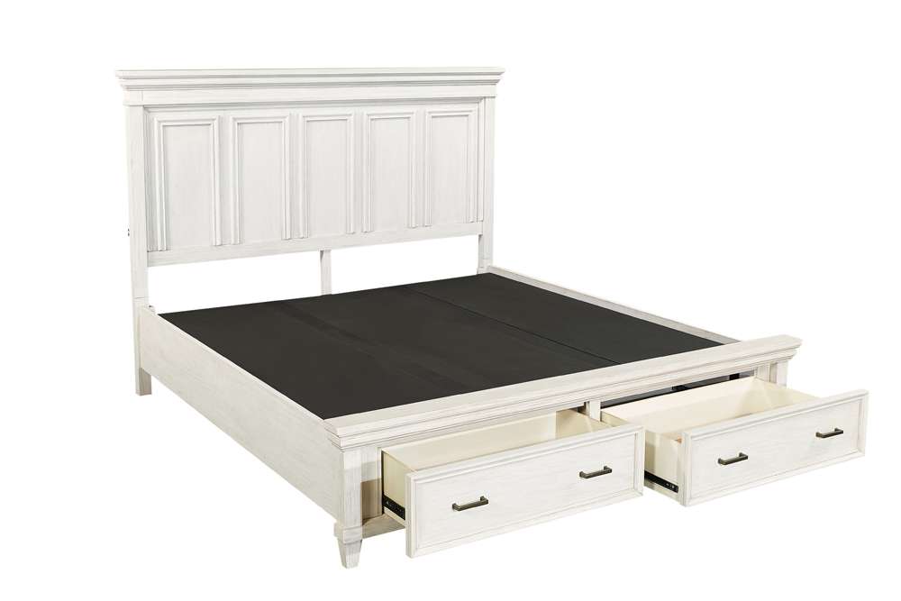 Emery Park - Caraway Cal King Panel Storage Bed in Aged Ivory Finish veiw 2