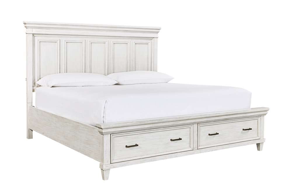 Emery Park - Caraway Cal King Panel Storage Bed in Aged Ivory Finish veiw 1