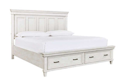 Emery Park - Caraway Cal King Panel Storage Bed in Aged Ivory Finish veiw 1