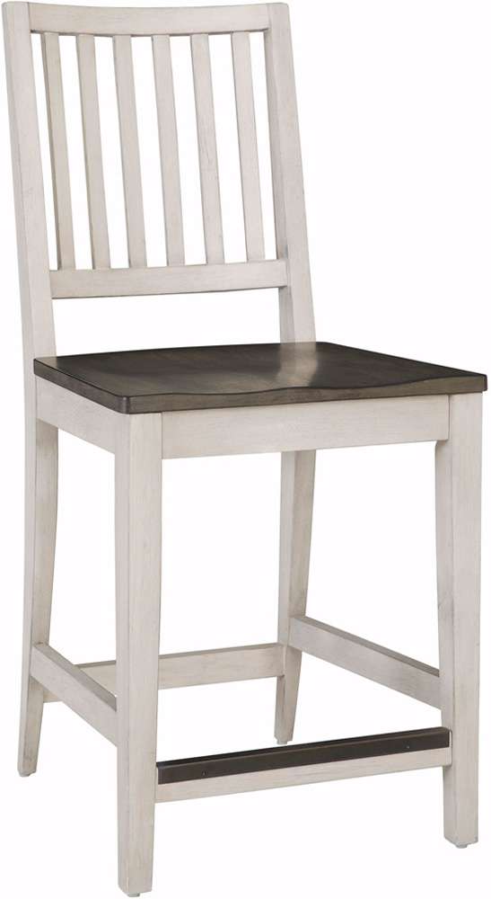 Emery Park - Caraway Counter Height Chair w/ Wood Seat in Aged Ivory Finish (Set of 2) - I248-6050S veiw 1