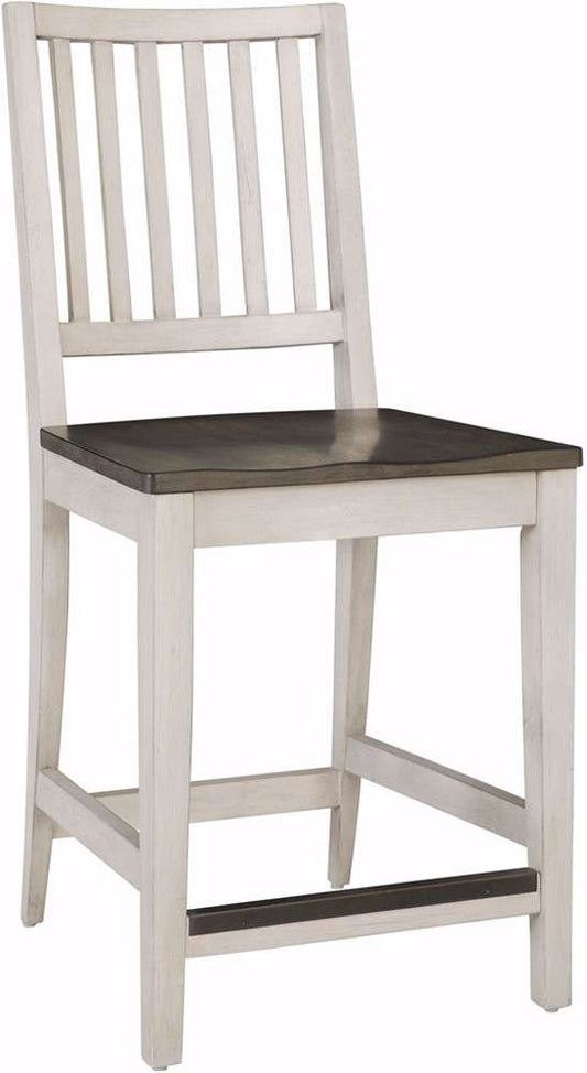 Emery Park - Caraway Counter Height Chair w/ Wood Seat in Aged Ivory Finish (Set of 2) - I248-6050S veiw 1