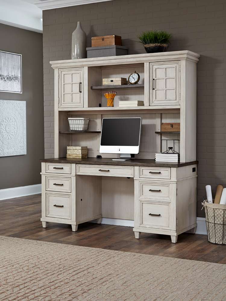 Emery Park - Caraway Credenza & Hutch in Aged Ivory Finish veiw 3