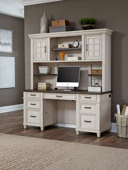 Emery Park - Caraway Credenza & Hutch in Aged Ivory Finish veiw 3