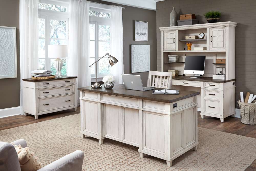Emery Park - Caraway Credenza & Hutch in Aged Ivory Finish veiw 4