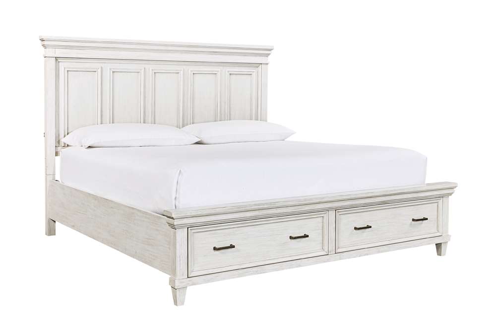 Emery Park - Caraway King Panel Storage Bed in Aged Ivory Finish view 1