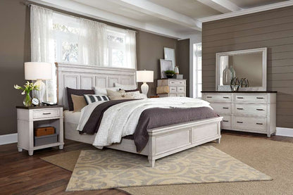 Emery Park - Caraway Queen Panel Bed in Aged Ivory Finish veiw 4