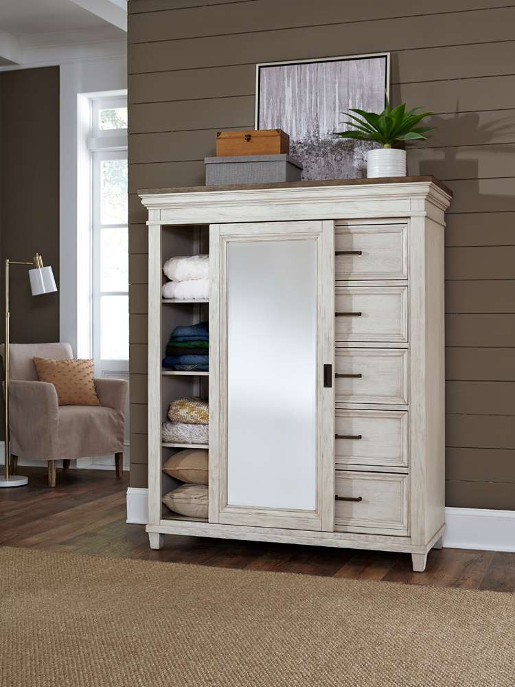 Emery Park  -  Caraway Sliding Door Chest in Aged Ivory Finish  - I248-457-2 veiw 3