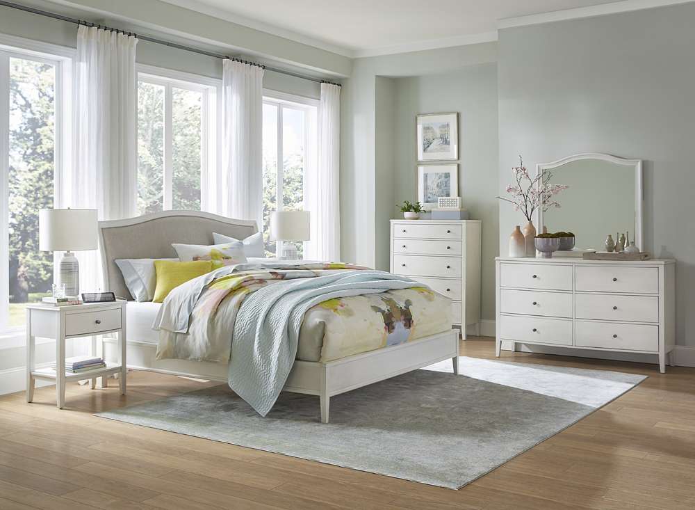 Emery Park - Charlotte King Upholstered Bed in White Finish veiw 4
