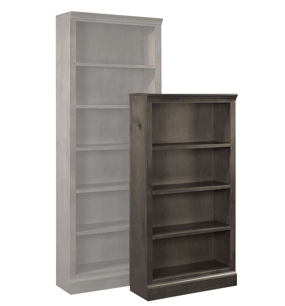 Emery Park - Churchill 60in Bookcase w/ 3 fixed shelves in Ghost Black Finish - DR3460-GHT veiw 1
