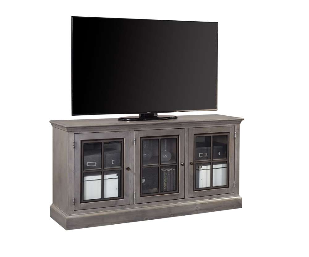 Emery Park - Churchill 66in Console w/ 3 Doors in Smokey Grey Finish - DR1240-GRY veiw 1