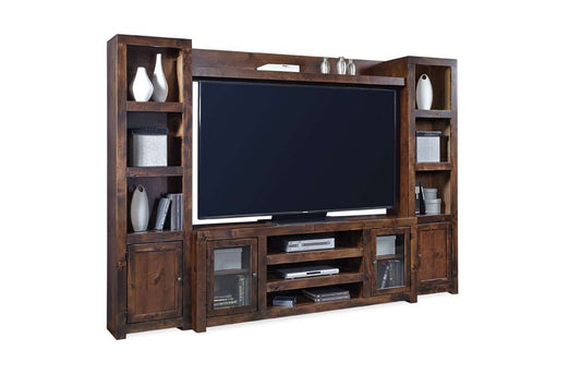 Emery Park - Contemporary Alder Entertainment Wall in Tobacco Finish veiw 1