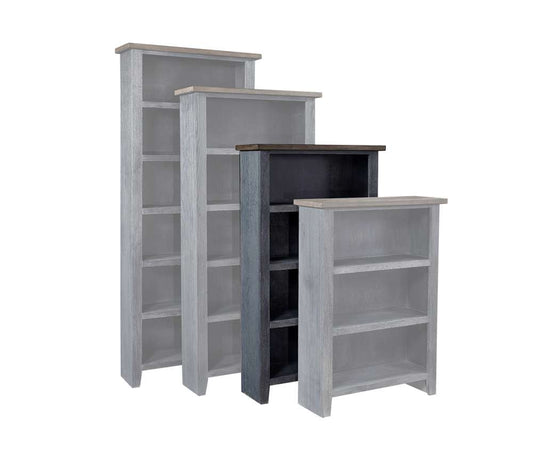 Emery Park - Eastport 60in Bookcase w/ 3 fixed shelves in Drifted Black Finish - WME3460-DBK veiw 1