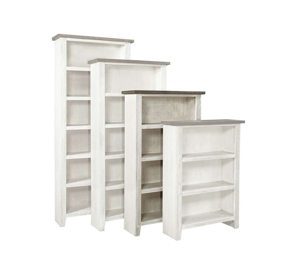 Emery Park - Eastport 60in Bookcase w/ 3 fixed shelves in Drifted White Finish - WME3460-DWT veiw 1
