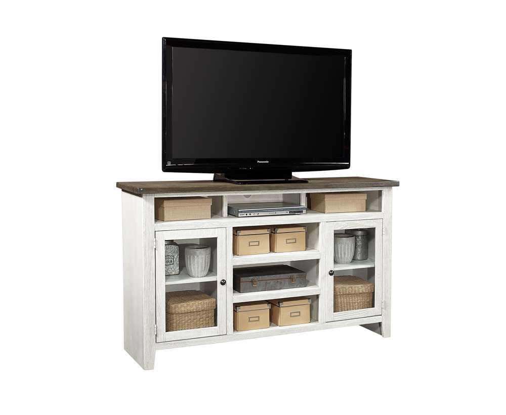 Emery Park - Eastport 65in Highboy Console w/ 2 Doors in Drifted White Finish - WME1244-DWT veiw 1