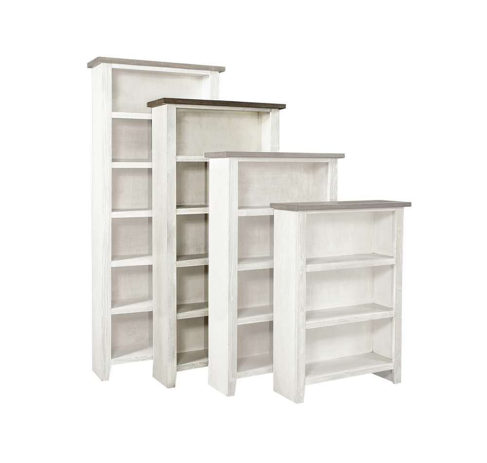 Emery Park - Eastport 74in Bookcase w/ 4 fixed shelves in Drifted White Finish - WME3472-DWT veiw 1
