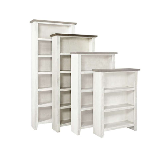 Emery Park - Eastport 74in Bookcase w/ 4 fixed shelves in Drifted White Finish - WME3472-DWT veiw 1