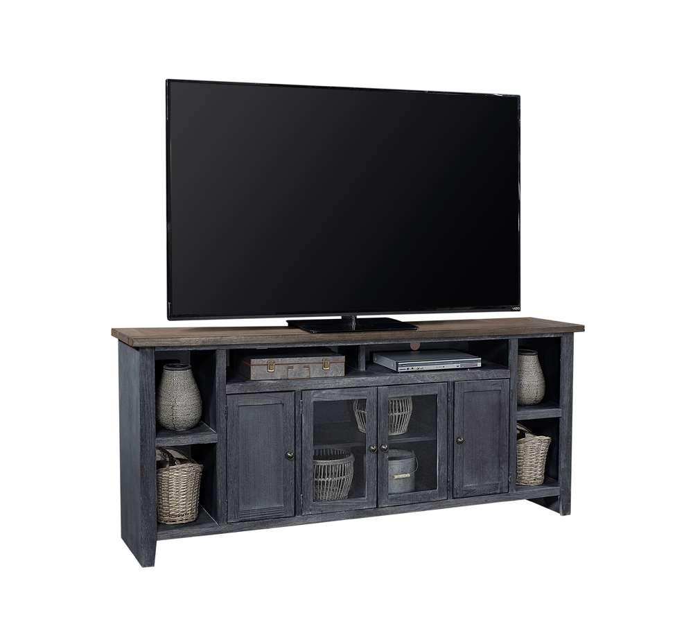 Emery Park - Eastport 84in Console w/ 4 Doors in Drifted Black Finish - WME1036-DBK veiw 1