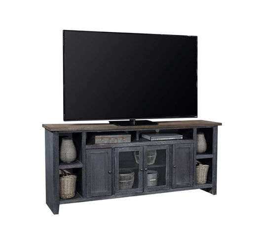 Emery Park - Eastport 84in Console w/ 4 Doors in Drifted Black Finish - WME1036-DBK veiw 1