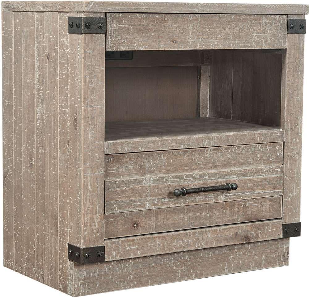 Emery Park - Foundry 1 Drawer Nightstand in Weathered Stone Finish - I349-451-WST veiw 1