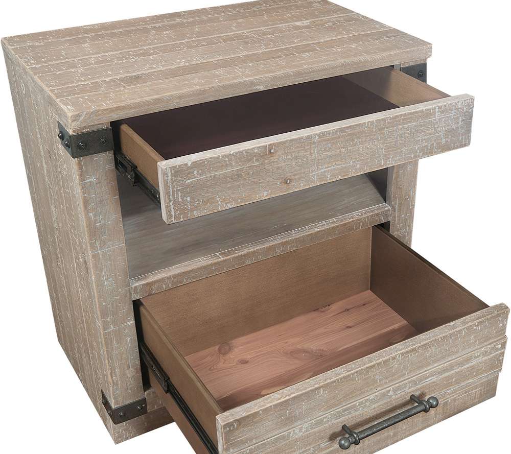 Emery Park - Foundry 1 Drawer Nightstand in Weathered Stone Finish - I349-451-WST veiw 2