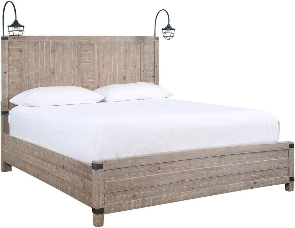 Emery Park - Foundry Queen Non Storage Panel Bed in Weathered Stone Finish veiw 1