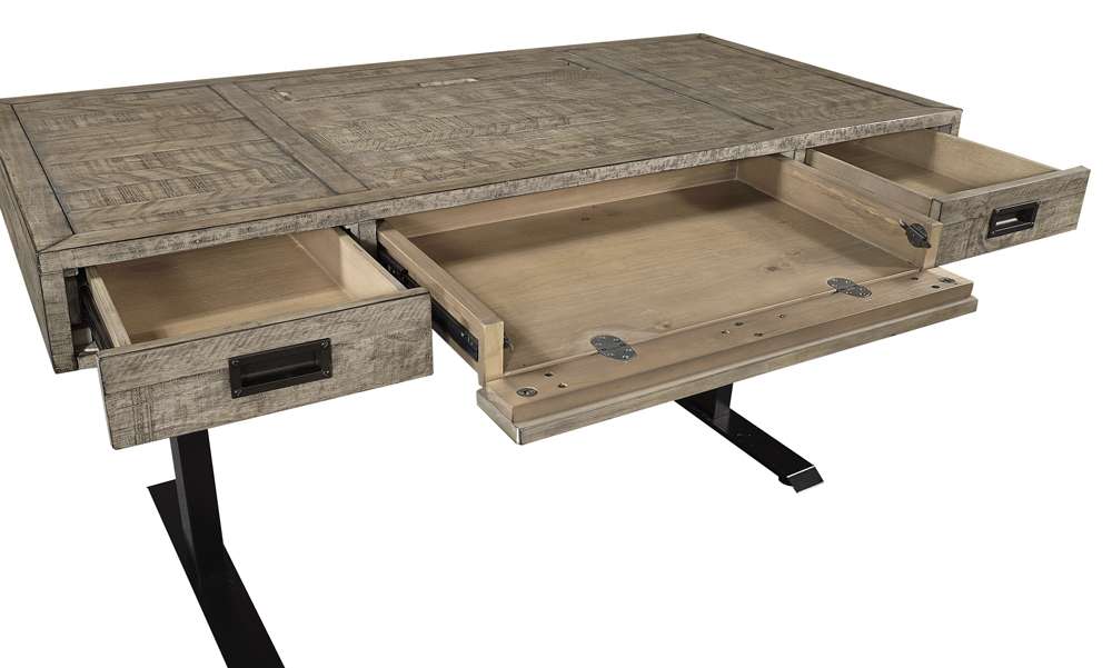 Emery Park - Grayson Lift Top Desk and Base in Cinder Grey Finish veiw 3