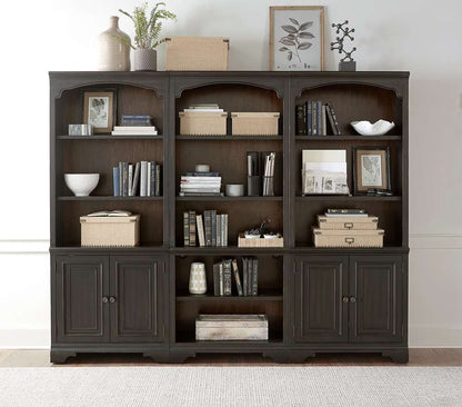 Emery Park - Hampton Bookcase Wall in Black Cherry Finish veiw 2
