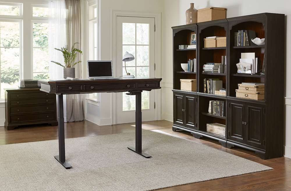 Emery Park - Hampton Bookcase Wall in Black Cherry Finish veiw 3