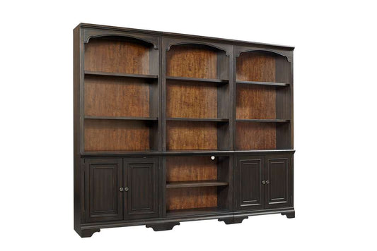 Emery Park - Hampton Bookcase Wall in Black Cherry Finish view 1