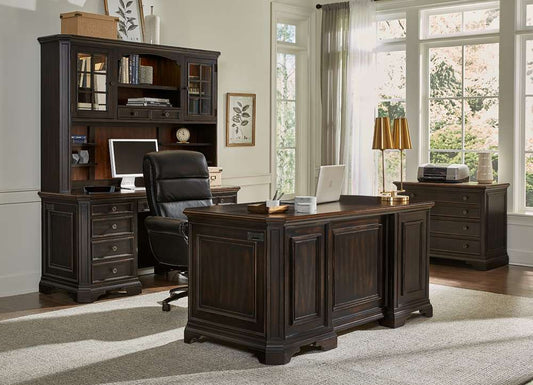 Emery Park - Hampton Credenza & Hutch in Black Cherry Finish veiw 2