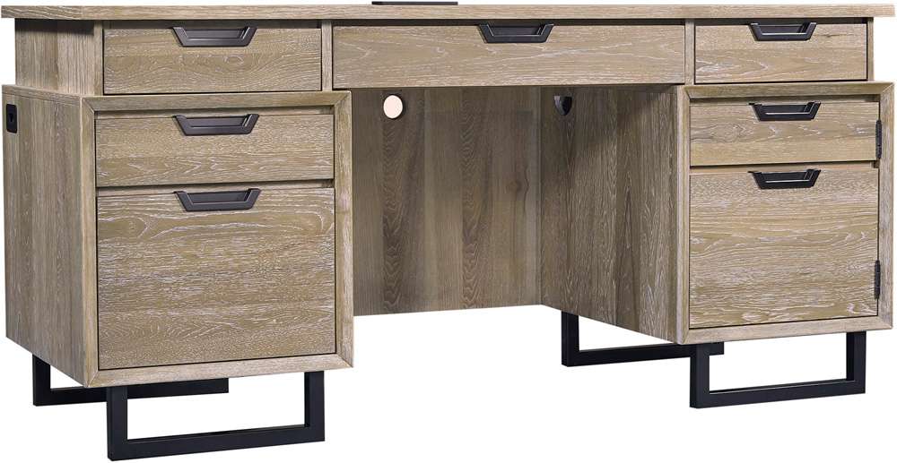 Emery Park - Harper Point 66in Credenza Desk in Bleached Khaki Finish - IHP-316-KHA veiw 1