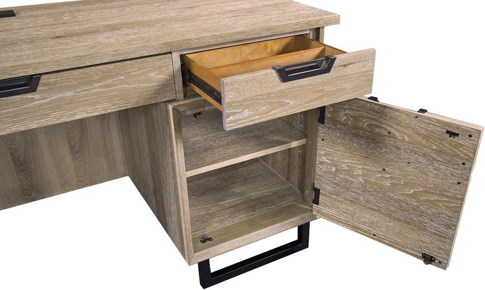 Emery Park - Harper Point 66in Credenza Desk in Bleached Khaki Finish - IHP-316-KHA veiw 2