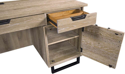 Emery Park - Harper Point 66in Credenza Desk in Bleached Khaki Finish - IHP-316-KHA veiw 2