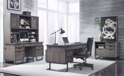 Emery Park - Harper Point 66in Credenza & Hutch in Fossil Finish veiw 2