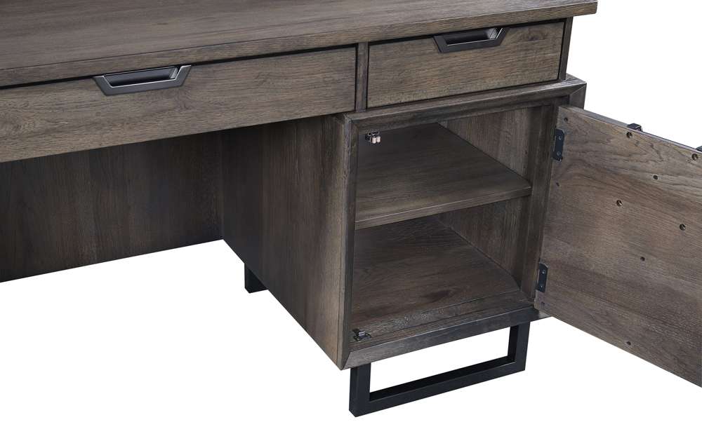 Emery Park - Harper Point 66in Credenza & Hutch in Fossil Finish veiw 4